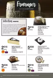 Catalogue Monoprix page 12: Couronne de Touraine €5,50, Manchego A.O.P. €3,35