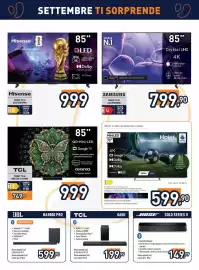 Volantino Unieuro settimana 37 Pagina 2: Haier SMART TV MINI LED SERIE M80 H75M80 €599,90, Samsung Smart TV 4K €799,90
