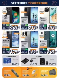 Volantino Unieuro settimana 37 Pagina 21: SOS BEEPY segnalatore acustico €14,99, Samsung Galaxy A17 4G €169,99