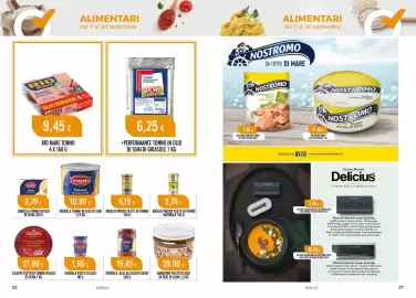Volantino Scelgo Pagina 19: Angelo Parodi filetti di tonno €4,19, Donzela Alici all’olio di oliva €15,45
