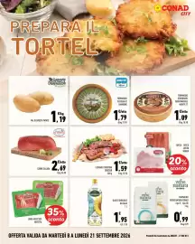 Volantino Conad City Pagina 10: Formaggio Vezzena di Lavarone €1,79, Speck cotto Moser
