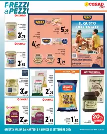 Volantino Conad City Pagina 12: Filetto di tonno Conad al naturale €3,59, Carciofi sottolio alla romana Saporidintorni €3,69