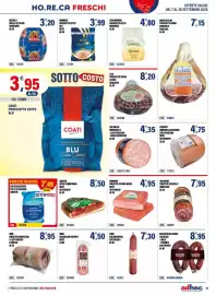 Volantino Adhoc Pagina 15: Lisa prosciutto crudo estero €8,20, Bombieri pancetta stufata bacon €4,95