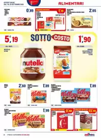 Volantino Adhoc Pagina 24: Nutella biscuits €2,60, Kellogg's barrette con mandorle vari gusti €1,89