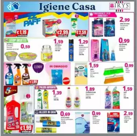 Volantino Irys Pagina 2: Scopa Artika €0,99, Flash insetticida 22 mosche e zanzare spray €1,29