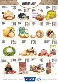 Volantino Sidis Pagina 2: Prosciutto cotto brace Beretta €1,55, Emmental President €1,09