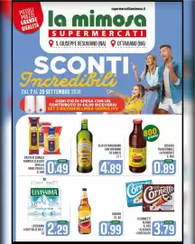 Volantino La Mimosa Supermercati Pagina 1: Olio extravergine San Giovanni de Santis €4,89, Cornetto Cioccolato €3,79