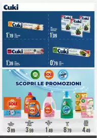 Volantino Supermercato Pollio Pagina 15: Sole cura lavatrice €3,89, Cuki pellicola €0,79