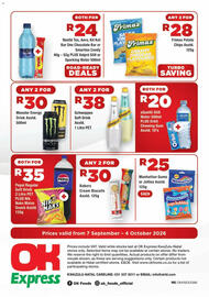 OK Express catalogue Page 4: Manhattan Gums or Jellies Assorted €25,00, Schweppes Soft Drink Assorted €38,00