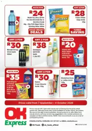 OK Express catalogue Page 4: Manhattan Gums or Jellies Assorted €25,00, Schweppes Soft Drink Assorted €38,00
