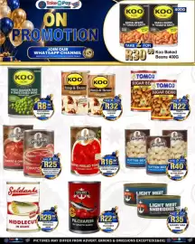 Take 'n Pay catalogue week 37 Page 5: TOMCO SUGAR BEANS €22,00, Everyday Tomato Puree or Tomato / Onion Mix €25,00