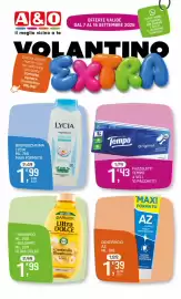 Volantino A&O Pagina 13: Bagnoschiuma Lycia €1,99, Garnier Ultra Dolce Shampoo Illuminante €1,99