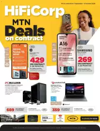 HiFi Corp catalogue Page 1: REDMI Note 15 €429,00, SAMSUNG Galaxy A16 €269,00
