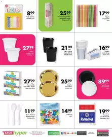 Save Hyper catalogue Page 17: Metallic Party Plate €25,99, Plastic Big Straws €17,99