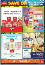 Chemist Warehouse catalogue Page 27: Bondi Protein Collagen Peptides €27,99, Musclenation Protein Water €62,99