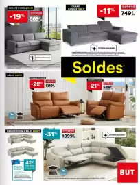 Catalogue BUT page 21: TARLY CANAPÉ D'ANGLE €749,99, NANI Canapé d'angle €569,99