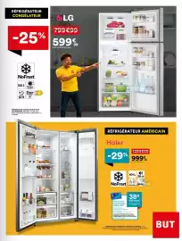 Catalogue BUT page 3: Haier RÉFRIGÉRATEUR AMÉRICAIN €999,99, LG RÉFRIGÉRATEUR CONGÉLATEUR €599,99