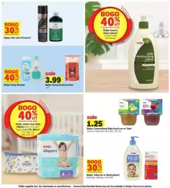 Meijer weekly ad week 37 Page 16: Meijer Conventional Baby Food Jars or Tubs €1,25, Meijer jumbo pack baby diapers €6,99