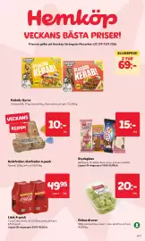 MatArket reklamblad vecka 37 Sida 1: Grötfrallor, Ostfrallor €10,00, Styckglass €15,00