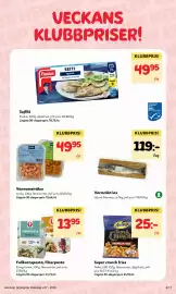 MatArket reklamblad vecka 37 Sida 4: Leröy vannameiräkor €49,95, Varmrökt lax €119,00