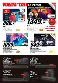 Folleto MediaMarkt Página 19: Samsung micro led 65" 4k tmr65r85hauxcc €1.099,00, Hisense mini led 65" 4k 65u7s pro €949,00