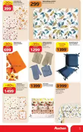 Auchan akciós újság hét 37 Oldal 5: Tányéralátét €299,00, Őszi mintás konyharuha €699,00