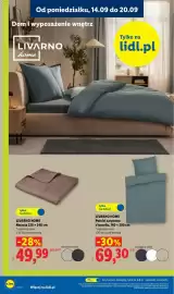 Lidl gazetka tydzień 38 Strona 32: Pościel satynowa z lyocellu €69,30, LIVARNO HOME Narzuta €49,99
