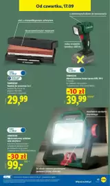Lidl gazetka tydzień 38 Strona 49: Kamień do ostrzenia 2 w 1 €29,99, Akumulatorowy reflektor LED €99,00