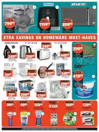 Checkers catalogue Page 9: Platinum Stainless Steel Stick Blender Set €449,99, White Dinner Starter Kit €299,99