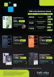 Cellucity catalogue Page 41: IPhone 17 Pro €1.679,00, IPhone 17 Pro Max €1.769,00