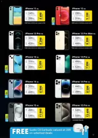 Cellucity catalogue Page 7: IPhone 12 5G €5.199,00, IPhone 15 Pro 5G €13.499,00