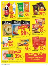 Coop reklamblad vecka 37 Sida 7: Frebaco granola €55,00, Coop Läsk €50,00