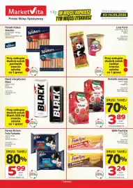 Marketvita gazetka Strona 1: Napój energetyczny Black Zero Sugar Classic €2,99, Parówki Krakus Selection z szynki €6,49
