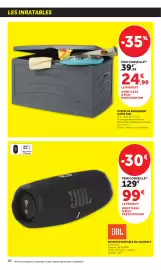 Catalogue Bi1 page 28: JBL ENCEINTE PORTABLE JBL CHARGE 5 €99,00, COFFRE DE RANGEMENT ALPHA 340L €24,99