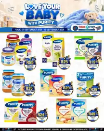 Take 'n Pay catalogue week 37 Page 1: Purity 3rd Foods Cereal €39,99, Purity Jars €35,00
