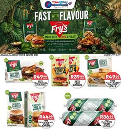 Take 'n Pay catalogue week 37 Page 2: Frys Traditional Sausages €49,99, Frys Fiery Burgers €39,99