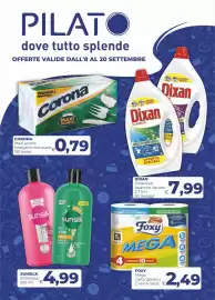 Volantino Pilato Pagina 1: Foxy Mega carta igienica €2,49, Sunsilk Shampoo €4,99
