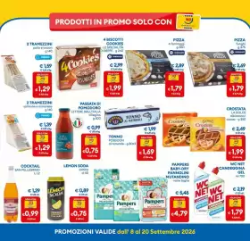 Volantino MD Discount Pagina 23: Tramezzini salmone e maionese €1,29, Pizza funghi €1,79