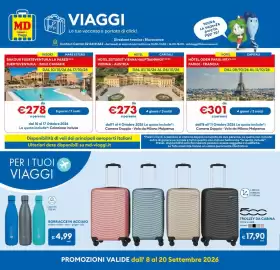 Volantino MD Discount Pagina 26: Borracce in acciaio Bella Vita €4,99, Trolley da cabina 500 €17,90