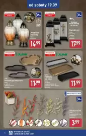 ALDI gazetka Strona 6: JUMI Podkładka pod znicze €11,99, Znicz szklany cieniowany Sztuka różne kolory €14,99
