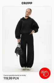 Cropp gazetka tydzień 37 Strona 7: Czarne spodnie barrel ze scuby €119,99