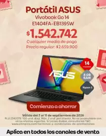 Catálogo Olímpica Página 3: Asus - vivobook go 14 e1404fa-eb1395w €1.542.742,00