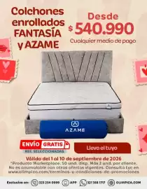 Catálogo Olímpica Página 4: Pago - colchones enrollados fantasía y azame €540.990,00