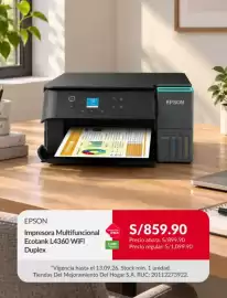 Catálogo Sodimac semana 37 Página 3: Epson impresora multifuncional ecotank l4360 wifi duplex €859,90