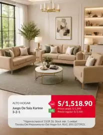 Catálogo Sodimac semana 37 Página 7: Alto Hogar Juego De Sala Karime 3-2-1 €1.518,90