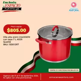 Catálogo Anforama Página 3: Qualité Olla alta acero inoxidable con tapa 7 L AS26 €644,00