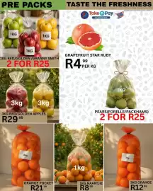 Take 'n Pay catalogue Page 10: Orange Pocket €21,99, 3KG RED/GOLDEN APPLES €29,99