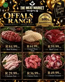 Take 'n Pay catalogue Page 41: Cleaned Sheep Tripe €44,99, Chicken Necks €36,99