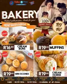 Take 'n Pay catalogue Page 6: MINI SCONES €19,99, MUFFINS €19,99