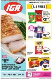 IGA catalogue week 37 Page 1: Red Bull Energy Drink €6,50, SunRice Medium Grain White or Brown Rice €10,50